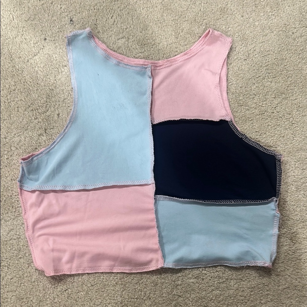 Colorblock Sleeveless Crop Top